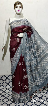 Cotton linen batik print saree Husain